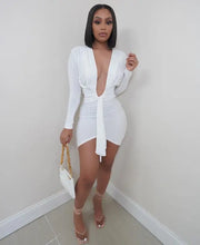 Load image into Gallery viewer, Deep V Neck Long Sleeve Club Dress