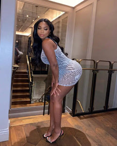Designer See Through Lace High Waist Pencil Dress - dress