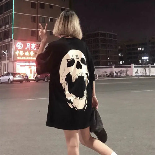 Devil Skull Oversized T-shirt - t-shirt