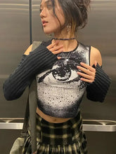 Load image into Gallery viewer, Diamond Print Y2K O Neck Sleeveless Crop Top