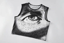 Load image into Gallery viewer, Diamond Print Y2K O Neck Sleeveless Crop Top