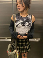 Load image into Gallery viewer, Diamond Print Y2K O Neck Sleeveless Crop Top