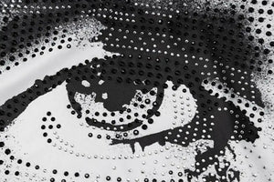 Diamond Print Y2K O Neck Sleeveless Crop Top