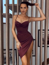 Load image into Gallery viewer, Draped Sleeveless Elegant Ruched Mini Dress - dress