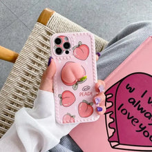Load image into Gallery viewer, Elastic peach Soft phone Case For iphone - for 12pro MAX / 3