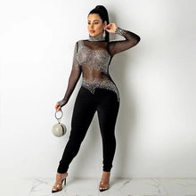 Load image into Gallery viewer, Elegant Bodycon Sheer See Through Mesh Jumpsuit