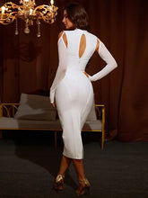 Load image into Gallery viewer, Elegant Halter Neck Mid Length Bandage Dress