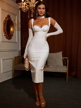 Load image into Gallery viewer, Elegant Halter Neck Mid Length Bandage Dress
