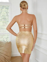 Load image into Gallery viewer, Elegant Halter Neck Top &amp; Mini Skirt
