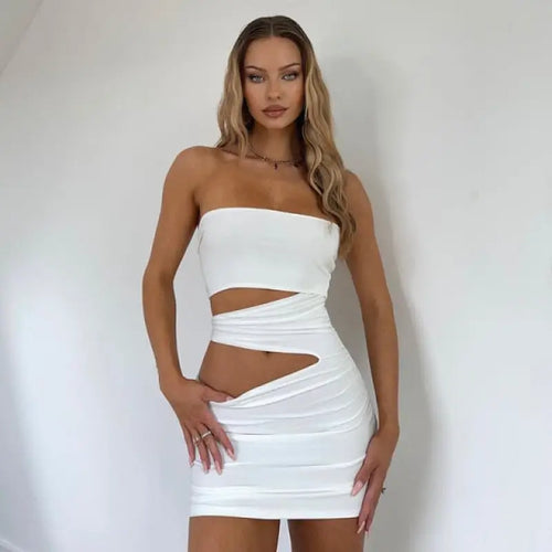 Elegant Off Shoulder Strapless Sexy Cut Out Dress