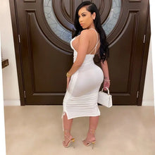 Load image into Gallery viewer, Elegant Sleeveless Slim Sheath Bodycon Midi Dress - dress