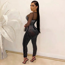 Load image into Gallery viewer, Elegant Sparkly Overalls See Through Sheer Mesh Jumpsuit