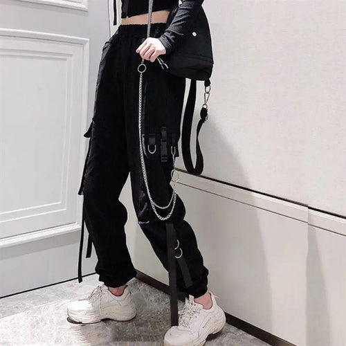 Fashion Ankle-length Techwear Trousers Cargo Pants - pants