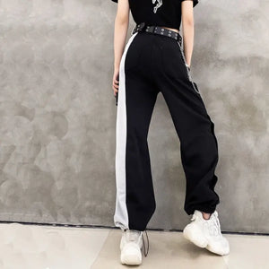 Fashion Contrast Cargo Gothic Pants - pants