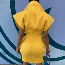 Load image into Gallery viewer, Fashion Flying Sleeve Button Up Bodycon Mini Dress - dress