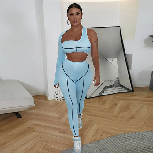 Fashion Irregular T-Shirt & Sexy bodycon Trousers