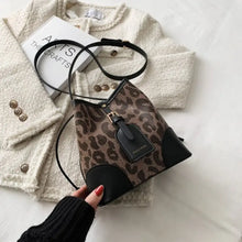 Load image into Gallery viewer, Fashion Leopard Bucket Handbag - black - Bag
