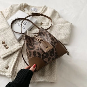 Fashion Leopard Bucket Handbag - Coffee - Bag