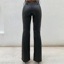 Load image into Gallery viewer, Fashion Office Lady PU Leather Wide Leg Pants