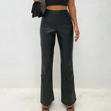 Load image into Gallery viewer, Fashion Office Lady PU Leather Wide Leg Pants