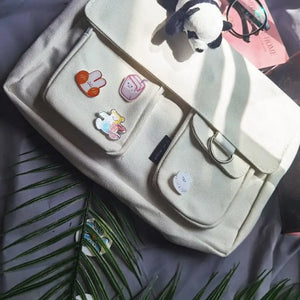 Fashion Shoulder Multifunction Canvas Crossbody Bag - 4