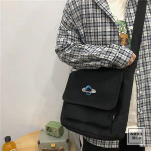 Fashion Shoulder Multifunction Canvas Crossbody Bag - blue