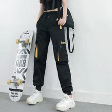 Load image into Gallery viewer, Fashion Streetwear Black Ankle Length Tech Joggers
