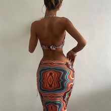 Load image into Gallery viewer, Fashion Tie-dye Halter T-shirt &amp; High Waist Mid-Length