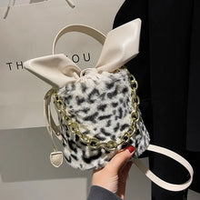 Load image into Gallery viewer, Faux Fur Bucket Plush Crossbody Handbag