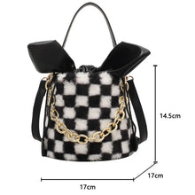 Load image into Gallery viewer, Faux Fur Bucket Plush Crossbody Handbag