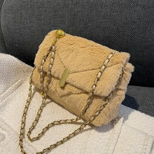 Load image into Gallery viewer, Faux Fur Fashion luxury Designer Handbag
