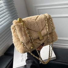 Load image into Gallery viewer, Faux Fur Fashion luxury Designer Handbag