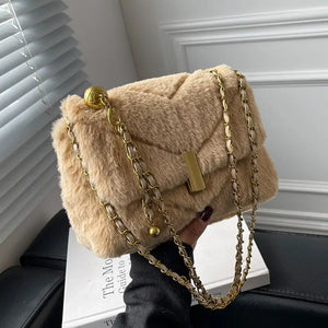 Faux Fur Fashion luxury Designer Handbag