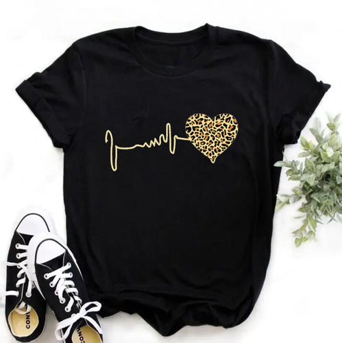 Fierce Heart Cartoon Print T-shirt