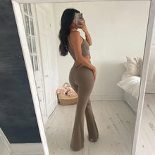 Load image into Gallery viewer, Flare Pants &amp; Bandage Cami Crop Top Set