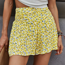 Load image into Gallery viewer, Floral Print Culottes Wide Leg High Waist Short Pants