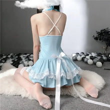 Load image into Gallery viewer, French Servant Lolita Blue Bow-knot Dress