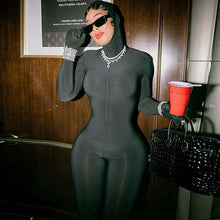 Load image into Gallery viewer, Gabrielle Long Sleeve Streetwear Black Jumpsuit