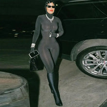 Load image into Gallery viewer, Gabrielle Long Sleeve Streetwear Black Jumpsuit - S