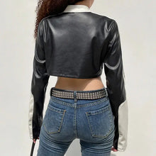 Load image into Gallery viewer, Get With It Cropped PU Leather Jacket