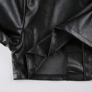 Get With It Cropped PU Leather Jacket