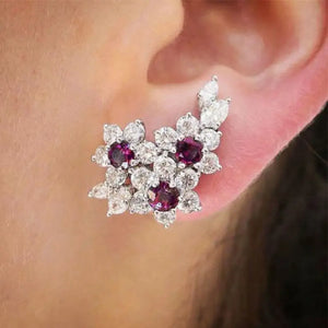 Gorgeous Blue/White Round CZ Luxury Earrings - E1800