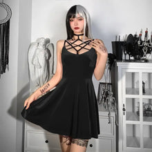 Load image into Gallery viewer, Goth Pentagram Hollow Out Dress - Black / M