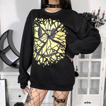 Load image into Gallery viewer, Goth Smile Emo Graphic Print Sweatshirt