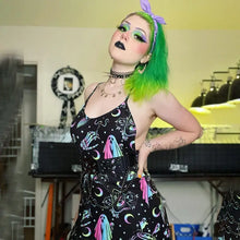 Load image into Gallery viewer, Gothic Cartoon Emo Print Black Dress - Apparel &amp; Accessories