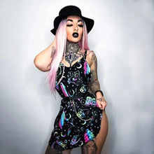 Load image into Gallery viewer, Gothic Cartoon Emo Print Black Dress - Apparel &amp; Accessories