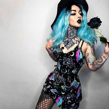Load image into Gallery viewer, Gothic Cartoon Emo Print Black Dress - Apparel &amp; Accessories