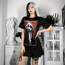 Load image into Gallery viewer, Gothic Cartoon Mall Goth O Neck Short Sleeve Oversize Tee