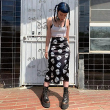 Load image into Gallery viewer, Gothic Grunge Print High Waist Skirt - Black / L
