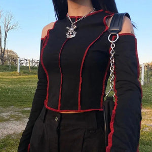 Gothic Hollow Out Crop Top